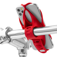 Держатель для смартфона Bone Bike Tie 4 07-200521 на руль, универсальный 4.7'-7.2', силикон, красный