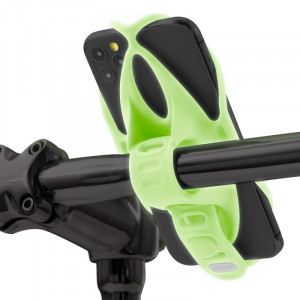 Держатель для смартфона Bone Bike Tie 4 07-200524 на руль, универсальный 4.7&#039;-7.2&#039;, силикон, люминисцентный, зеленый 