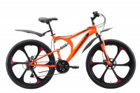 Велосипед Black One Totem FS 26 D FW неоновый оранжевый/красный/чёрный (2020)