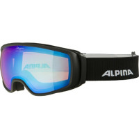Маска Alpina Double Jack Q-Lite black matt/Q-Lite blue sph. S2
