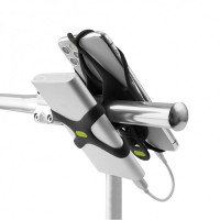 Держатель для смартфона Bone Bike Tie 4 + Power Strap 07-200630 на руль, универсальный 4.7'-7.2', силикон, черный