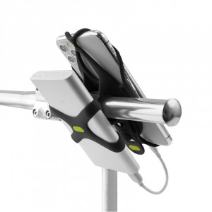 Держатель для смартфона Bone Bike Tie 4 + Power Strap 07-200630 на руль, универсальный 4.7&#039;-7.2&#039;, силикон, черный 