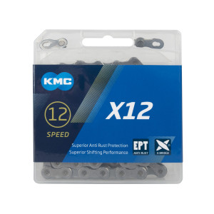 Цепь KMC 5-303513 X12 EPT EcoProTeQ 11/128" 12ск. 126 звеньев, с замком, X Bridge, д/SHIMANO/SRAM, антикоррозионное покрытие, серебристая 