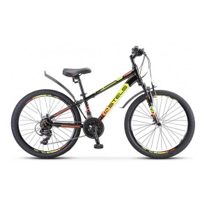 Велосипед Stels Navigator-400 V 24&quot; F010 черный/салатовый/красный рама 12&quot; (2022) 