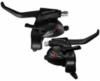 Шифтеры/тормозные ручки Shimano Tourney ТХ800 левая/правая, 3x8 ск., трос+оплетка, черные