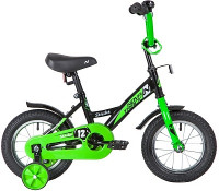 Велосипед Novatrack Strike 12" чёрный-зелёный (2020)