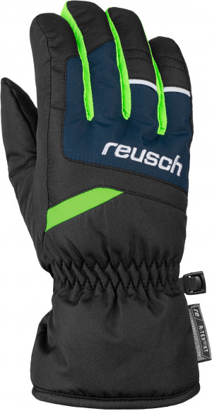 Перчатки горнолыжные Reusch Bennet R-Tex Xt Junior Black/Dress Blue/Neon Green 