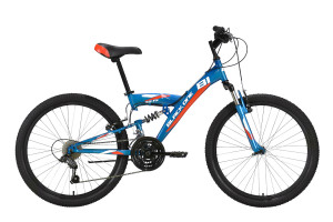 Велосипед Black One Ice FS 24 голубой/белый/красный Рама: 14.5&quot; (2022) 