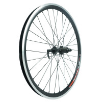 Колесо 26" заднее, Full Black, обод двойной, втулка под кассету 8-10ск, под диск 6 отв., с эксцентр.