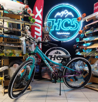 Велосипед Novatrack Katrina 7.D 24" зеленый/фиолетовый рама: 10" (алюм.рама, дисковые тормоза)