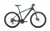 Велосипед Forward APACHE 27.5 2.2 disc S черный/ярко-зеленый (2021)
