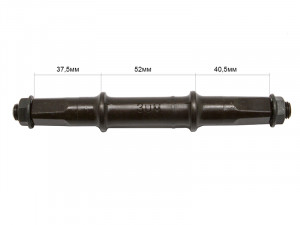 FIRST Ось каретки 3UM 37,5-52-40,5 под гайки. Ширина каретки 68мм. Длина оси 130мм 