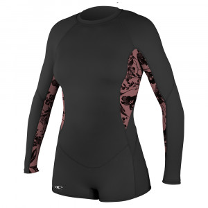 Гидрокостюм женский короткий длинный рукав O&#039;NEILL WMS SKINS L/S SURF SUIT BLK/LUNA/BLK (DM7) 4911S DM7 (2017) 