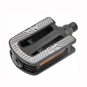 Педали FEIMIN FP-630, ось 1/2&quot; со светоотражателями, пластиковые чёрно-серые 