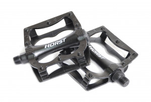 Педали Horst H315 00-170846 широкие литые с шипами, алюминий, черный 