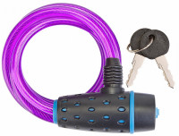 Трос-замок Stels 87318, 8x1800 мм, с ключом со стальным тросом, чёрно-пурпурный