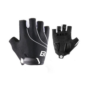 Велоперчатки ROCKBROS S107 RB_S107-L, короткие пальцы, противоскользящие, с липучкой, черные 