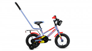 Велосипед Forward Meteor 12 серо-голубой/оранжевый (2021) 