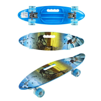 Скейтборд детский Navigator пластик, свет. колеса PU 60x45 мм, ручка для переноски, 60x17x12 см