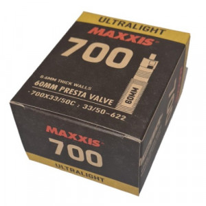 Велокамера Maxxis Ultralight 700x33/50 33/50-622 0.6 мм велониппель 60 мм 