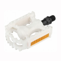 Педали FEIMIN FP-628, ось 1/2" со светоотражателями, пластиковые белые