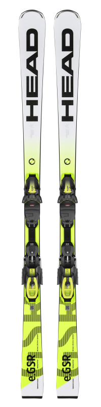 Горные лыжи Head WC Rebels e.GSR LYT-PR white - neon yellow + крепл. PRD 12 GW BRAKE 85 [F] (2023) 