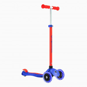 Трехколесный самокат Globber Primo Plus Lights Neon синий неон 