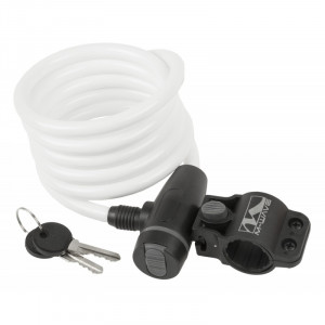 Замок M-Wave 5-233862 с ключом, с крепежом, белый 