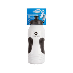Фляга M-WAVE 5-340365 высококач. антискольз. пластик 0,6л с крышкой бело-черная (50) 