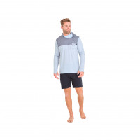 Гидромайка мужская с капюшоном длинный рукав Jetpilot Venture LS Fishing Hooded grey S25 (250560)