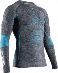 Термофутболка X-Bionic Energy Accumulator 4.0 SHIRT ROUND NECK LG SL Dark Grey Melange/Blue Men