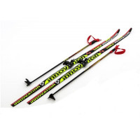 Комплект беговых лыж Sable STC 75 мм - 150 Step Innovation black/red/green