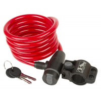Замок M-Wave 5-233863 с ключом, с крепежом, красный