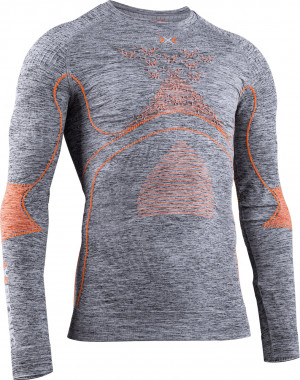 Термофутболка X-Bionic Energy Accumulator 4.0 Shirt Round Neck LG Grey Melange/Orange Men 