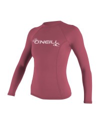 Гидромайка женская длинный рукав O'Neill WMS BASIC SKINS L/S RASH GUARD FOXPINK (2019)