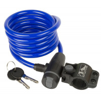 Замок M-Wave 5-233864 с ключом, с крепежом, синий