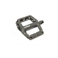 Педали WELLGO 6-190430 алюминиевые BMX/Downhill B-321DU широк. ось Cr-Mo, смен. шипы, черные