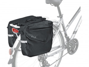 Сумка на багажник KLS ADVENTURE 20, объем: 20л, 33х10х28см, 600D polyester/Poly honeycomb/Nylon 210D, 2 секции с боковыми карманами, резинка-утяжка сверху 