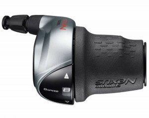 Шифтер Shimano Nexus, C6000-8, правый, 8 скоростей, трос 2330мм+оплетка, цвет серебристый 