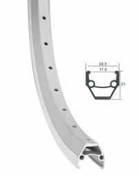 Обод Stels 27.5" HLQC-02AB 14Gx32Н двойной фрезерованный, алюминиевый серебристый