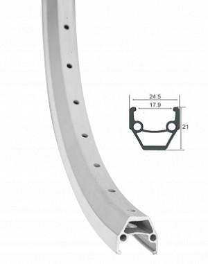 Обод Stels 27.5&quot; HLQC-02AB 14Gx32Н двойной фрезерованный, алюминиевый серебристый 