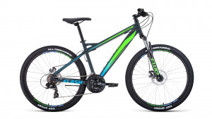 Велосипед Forward Flash 26 2.0 серый матовый/ярко-зеленый 15&quot; (2022) 