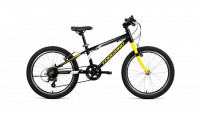 Велосипед Forward Rise 20 2.0 черный/желтый (2020)