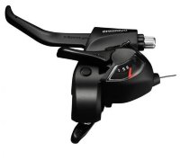 Шифтер/тормозная ручка Shimano Tourney EF41, левая, 3 cк, трос 1800 мм, черная, без упаковки