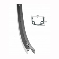 Обод JHT 26" 36Н HLQC-10A-1 одинарный алюминиевый черный с проточкой