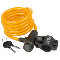 Замок M-Wave 5-233867 с ключом, с крепежом, оранжевый