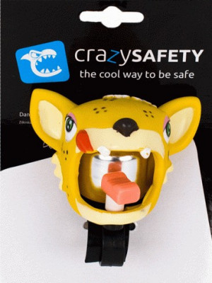 Звонок велосипедный Crazy Safety Леопард жёлтый 