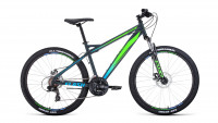 Велосипед Forward Flash 26 2.0 серый матовый/ярко-зеленый 17" (2022)
