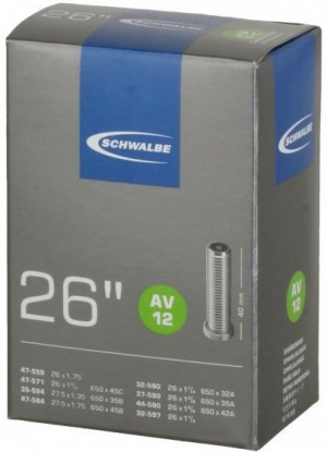 Велокамера 26"/27" Schwalbe AV12 30/47-559/597 IB AGV 40mm (05-10423340) 
