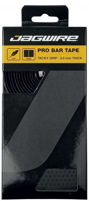 Оплётка руля JAGWIRE PRO BAR TAPE чёрная: толщина 3,0мм, дышащая, 3 слоя ПУ/ткань/пена, длина 2160мм, вес с заглушками 84г 